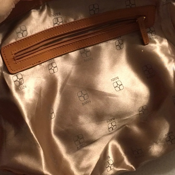 EUC,Iman trapezoid Black Denim Bag,Camel faux leather,Over arm handlesGoldzipper - Picture 13 of 16